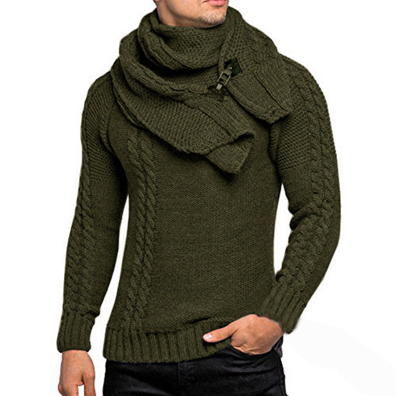 Herren Strickpullover mit schickem Schal Stilzeits