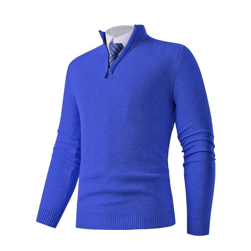 Herren Strickpullover mit modernem Stehkragen und strukturiertem Design Stilzeits