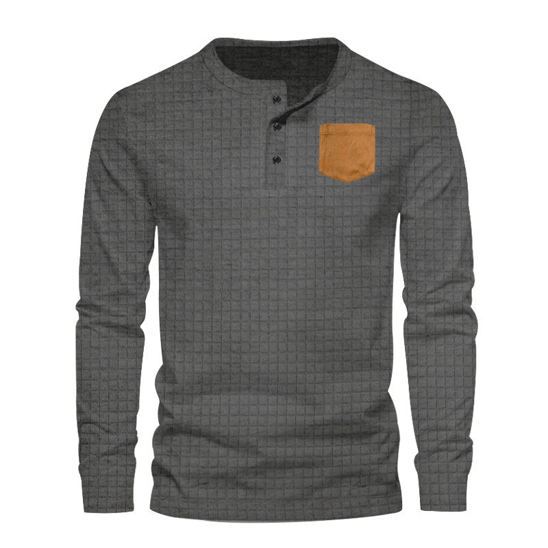 Herren Langarmshirt mit strukturiertem Design applikation Stilzeits