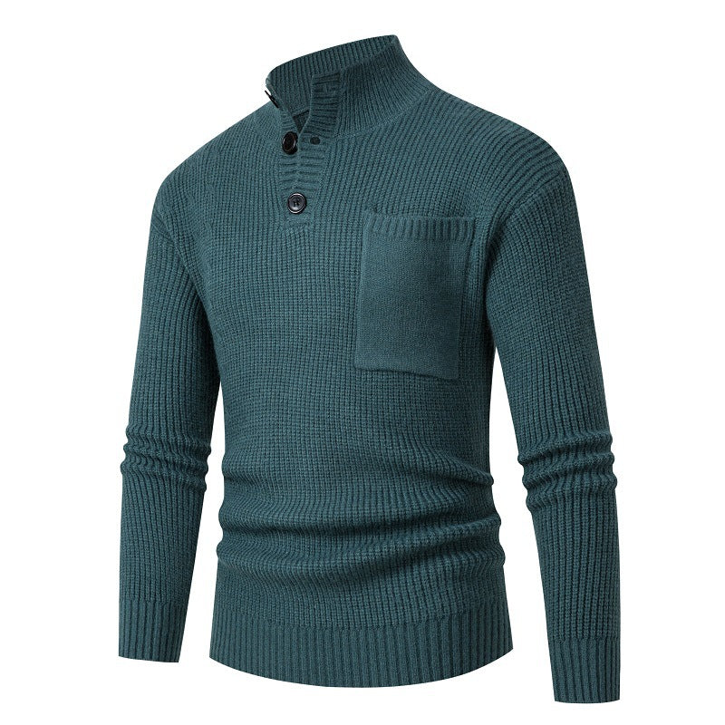 Herren Hochwertiger Pullover mit Modalmuster und Brusttasche Stilzeits