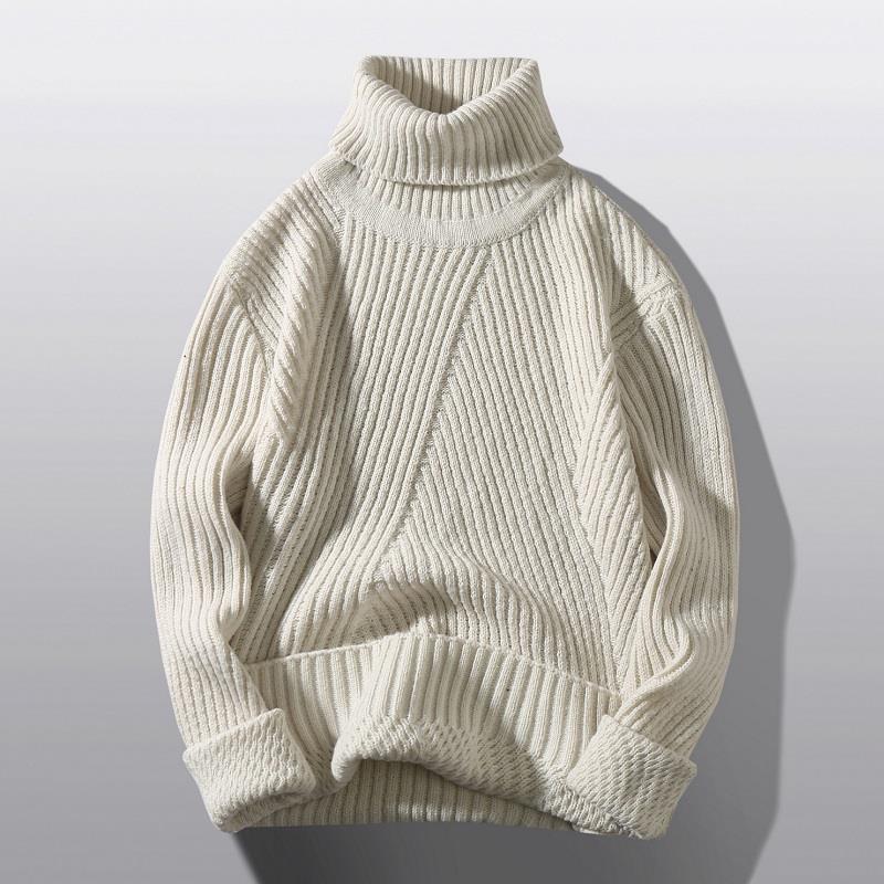 Damen Grobstrick-Rollkragenpullover mit aufwendigem Rippmuster Stilzeits