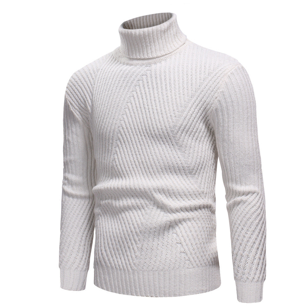 Herren Hochwertiger Rollkragenpullover im strukturierten Design Stilzeits