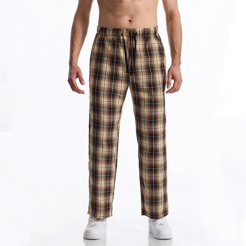 Herren bequeme Freizeithose mit Karomuster Stilzeits