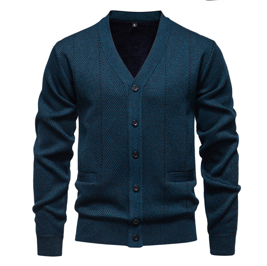 Herren modische Strickjacke mit einzigartigem Rautenmuster Stilzeits