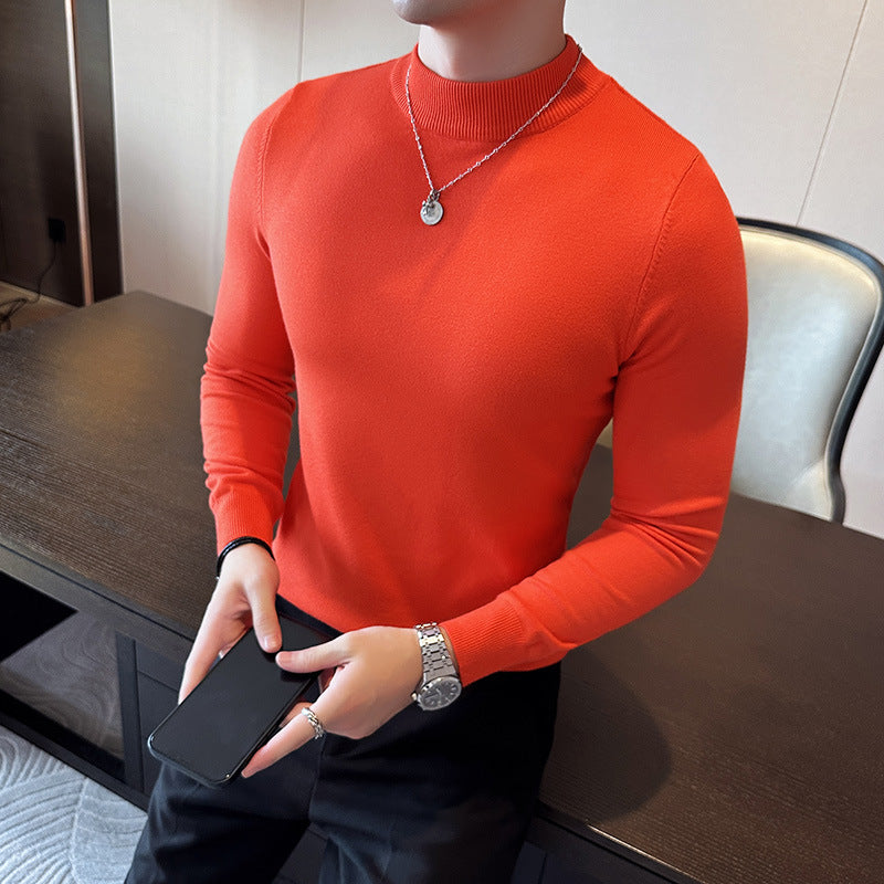 Herren modischer Pullover mit hohem Kragen und eleganter Passform Stilzeits