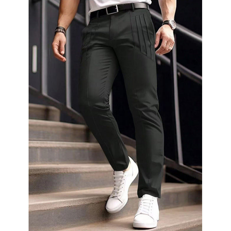 Herren stylische Slim-Fit Anzughose mit plissiertem Design Stilzeits