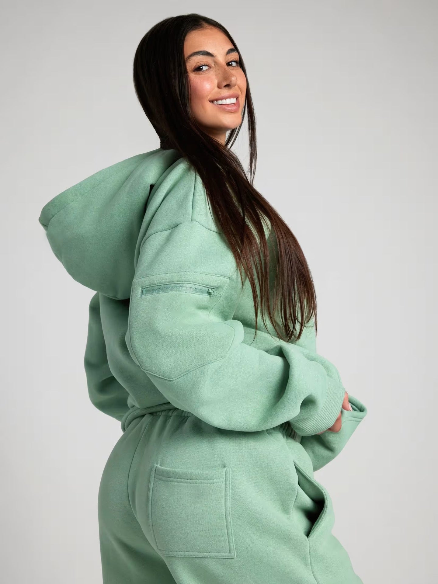 Damen entspannender Hoodie mit integrierter Schlafaugenmaske Stilzeits