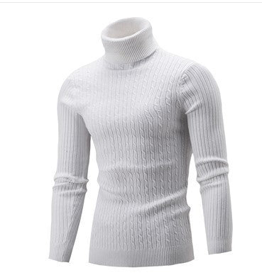 Herren stilvoller Rollkragenpullover mit Zopfmuster Stilzeits