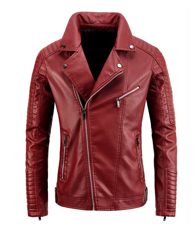 Herren stilvolle Bikerjacke aus Kunstleder Stilzeits