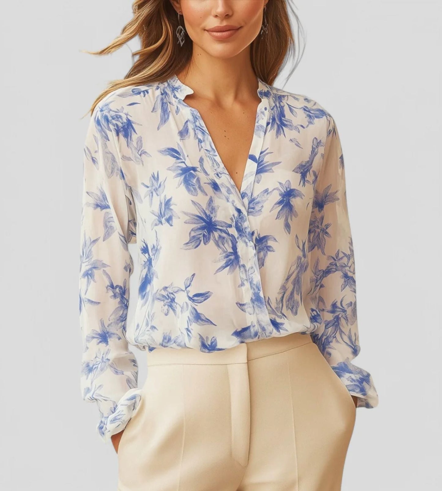 Damen Elegante und leichte Bluse mit floralem Design Stilzeits