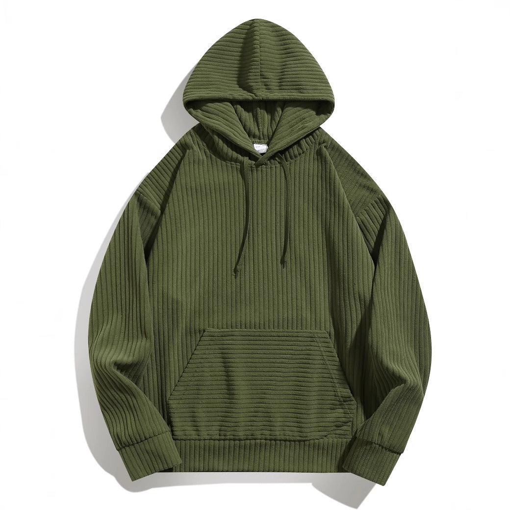 Herren Kapuzenpullover mit strukturierter Ripp-Textur und praktischen Taschen Stilzeits