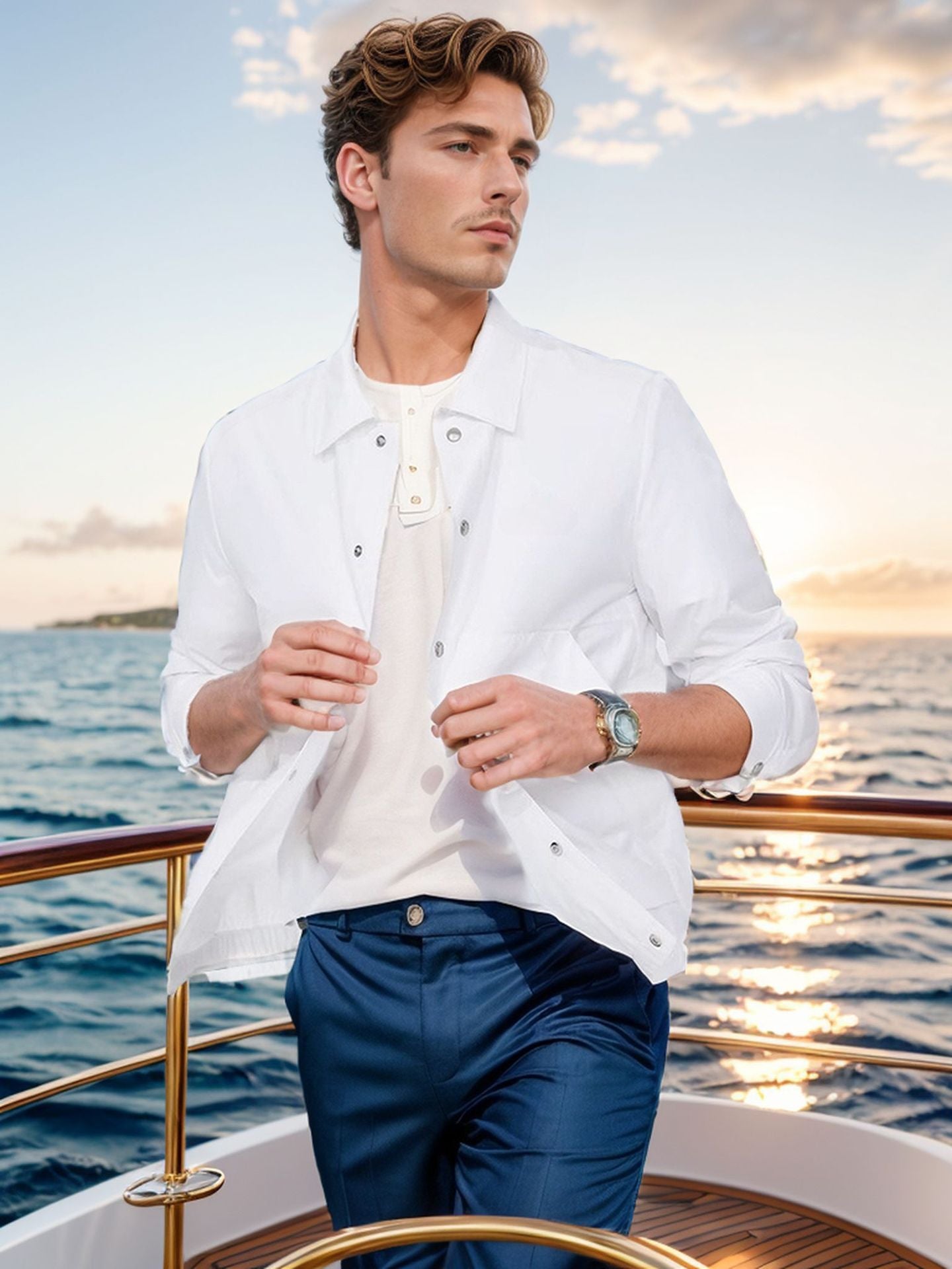 Herren lässige Sommerjacke mit Windschutz Stilzeits