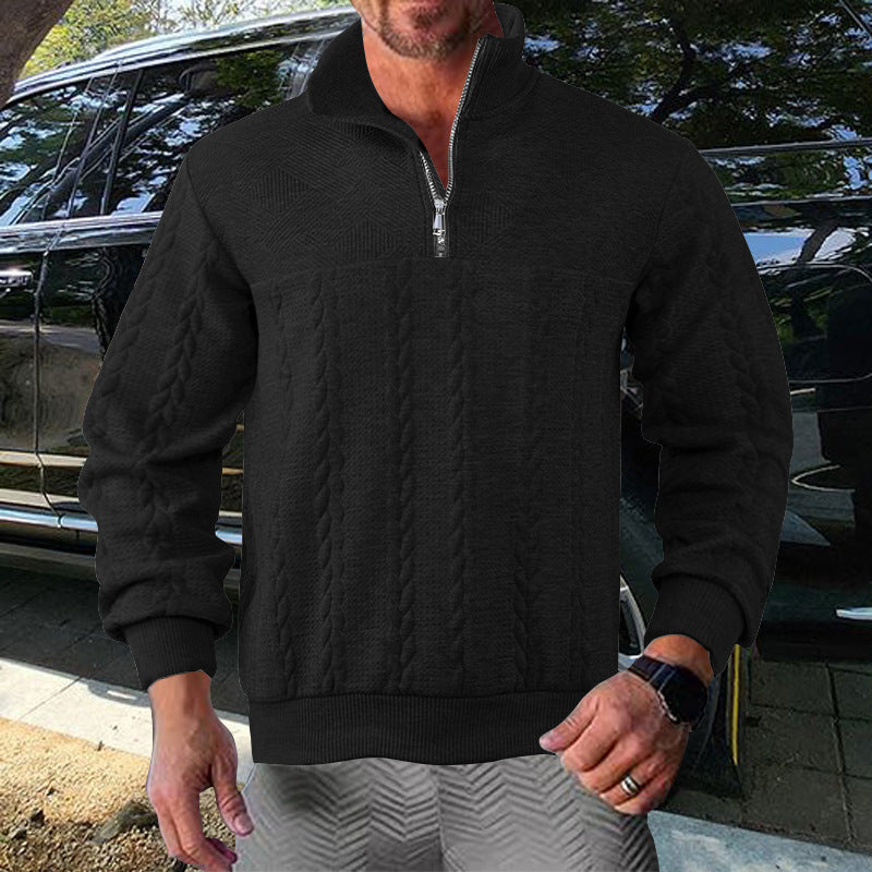 Herren Zip-Pullover mit strukturiertem Design Stilzeits