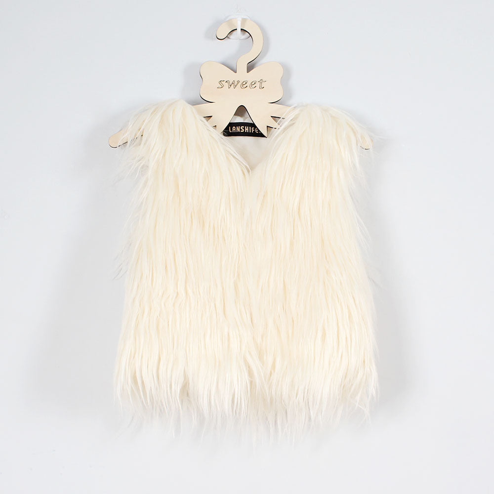 Damen Flauschige Kunstfell-Weste mit hohem Kragen Stilzeits