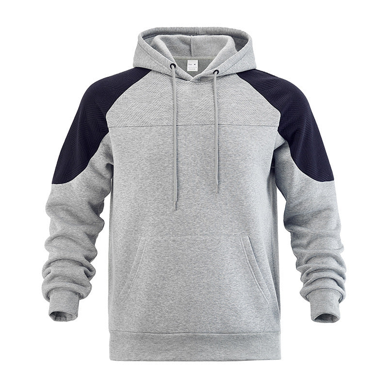 Herren sportlicher Kapuzenpullover mit strukturiertem Design und Kontrastärmeln Stilzeits
