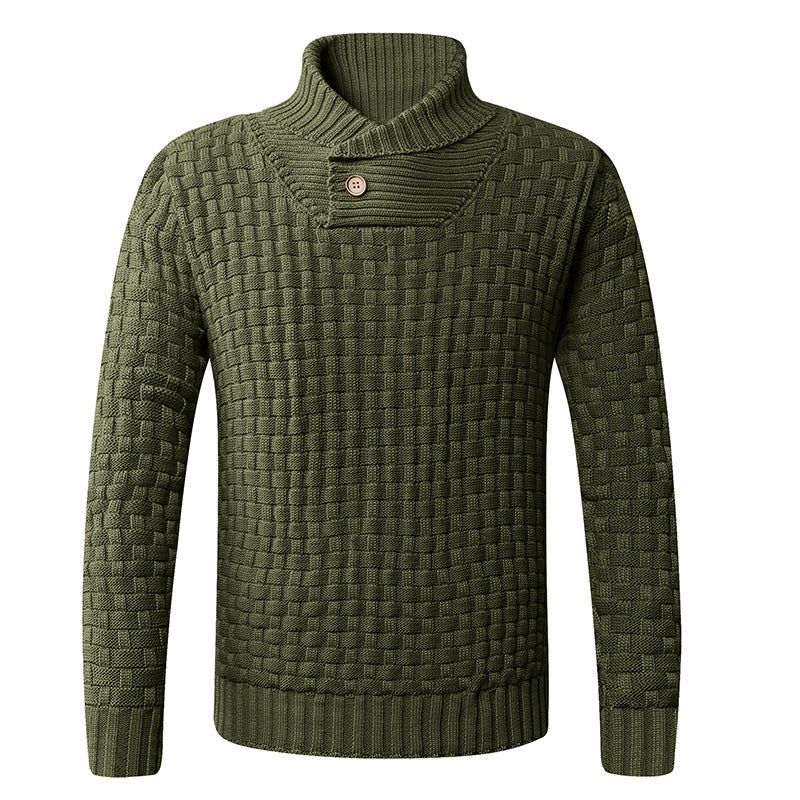 Herren Strickpullover mit modernem Schalkragen und Knopfdetails Stilzeits
