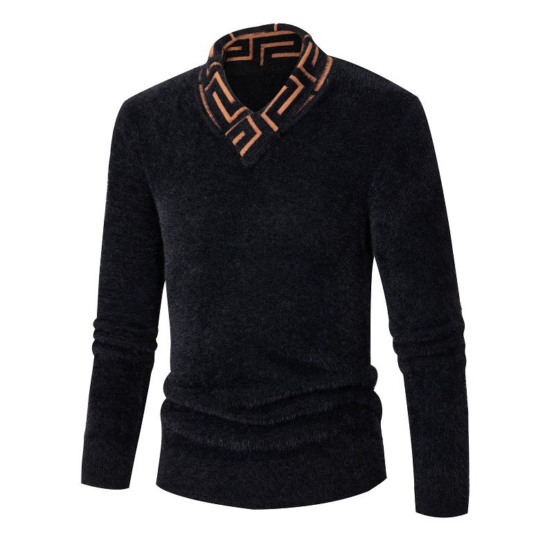 Herren modischer Pullover mit schickem Stehkragen und strukturiertem Design Stilzeits