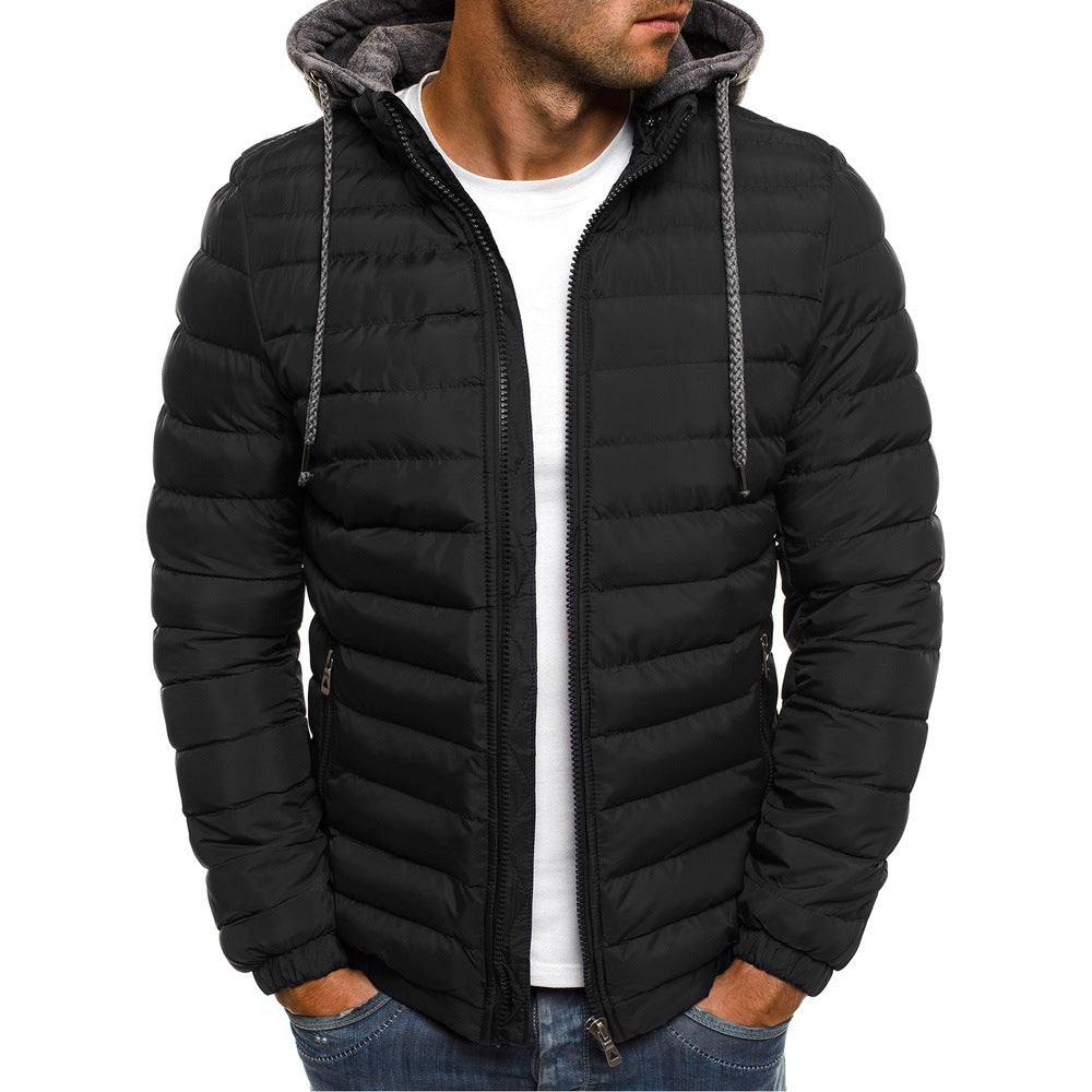 Herren gesteppte Übergangsjacke mit Kapuze und sportlichem Design Stilzeits