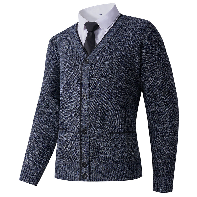 Herren Strickjacke mit V-Ausschnitt und klassischem Design Stilzeits