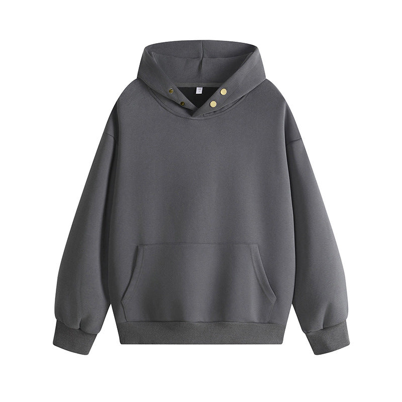 Damen Kapuzenpullover mit innovativem Schnitt und praktischen Druckknöpfen Stilzeits