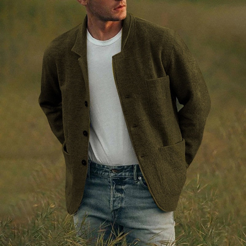 Herren lässige Cardigan-Jacke Stilzeits