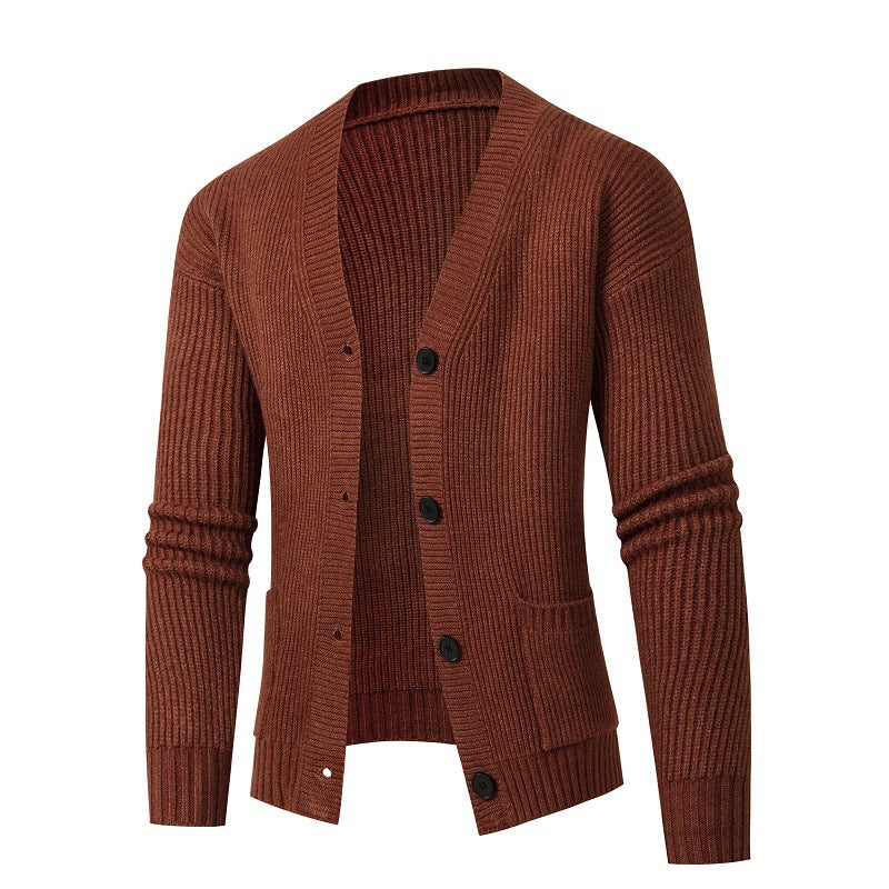 Herren modische Strickjacke mit feinem Rippstrickdesign Stilzeits