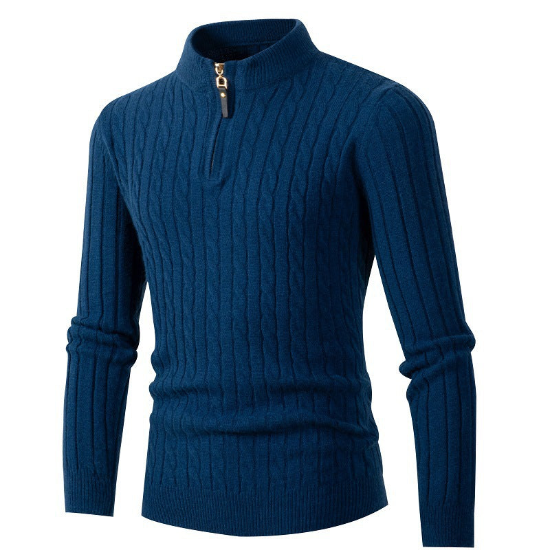 Herren eleganter Rollkragenpullover mit strukturiertem Zopfmuster Stilzeits
