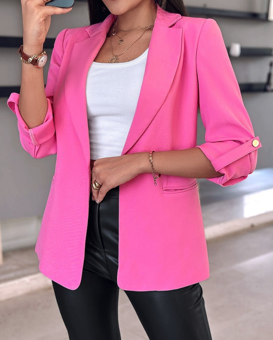 Damen Eleganter und moderner Blazer mit aufrollbaren Ärmeln Stilzeits