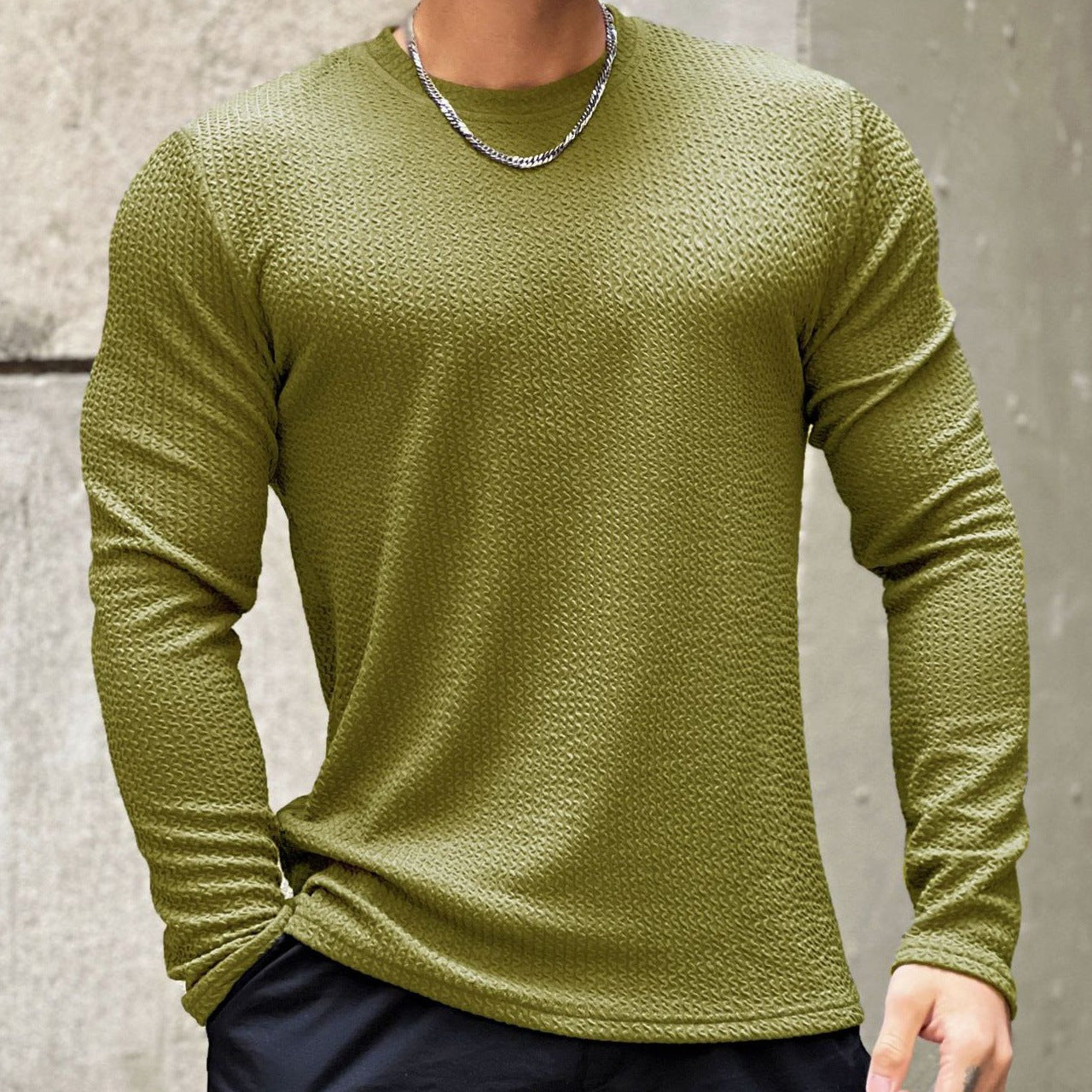 Herren Langarmshirt mit strukturiertem Gewebe Stilzeits