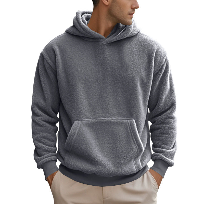 Herren Fleece Hoodie mit Kängurutasche und modernem Schnitt Stilzeits
