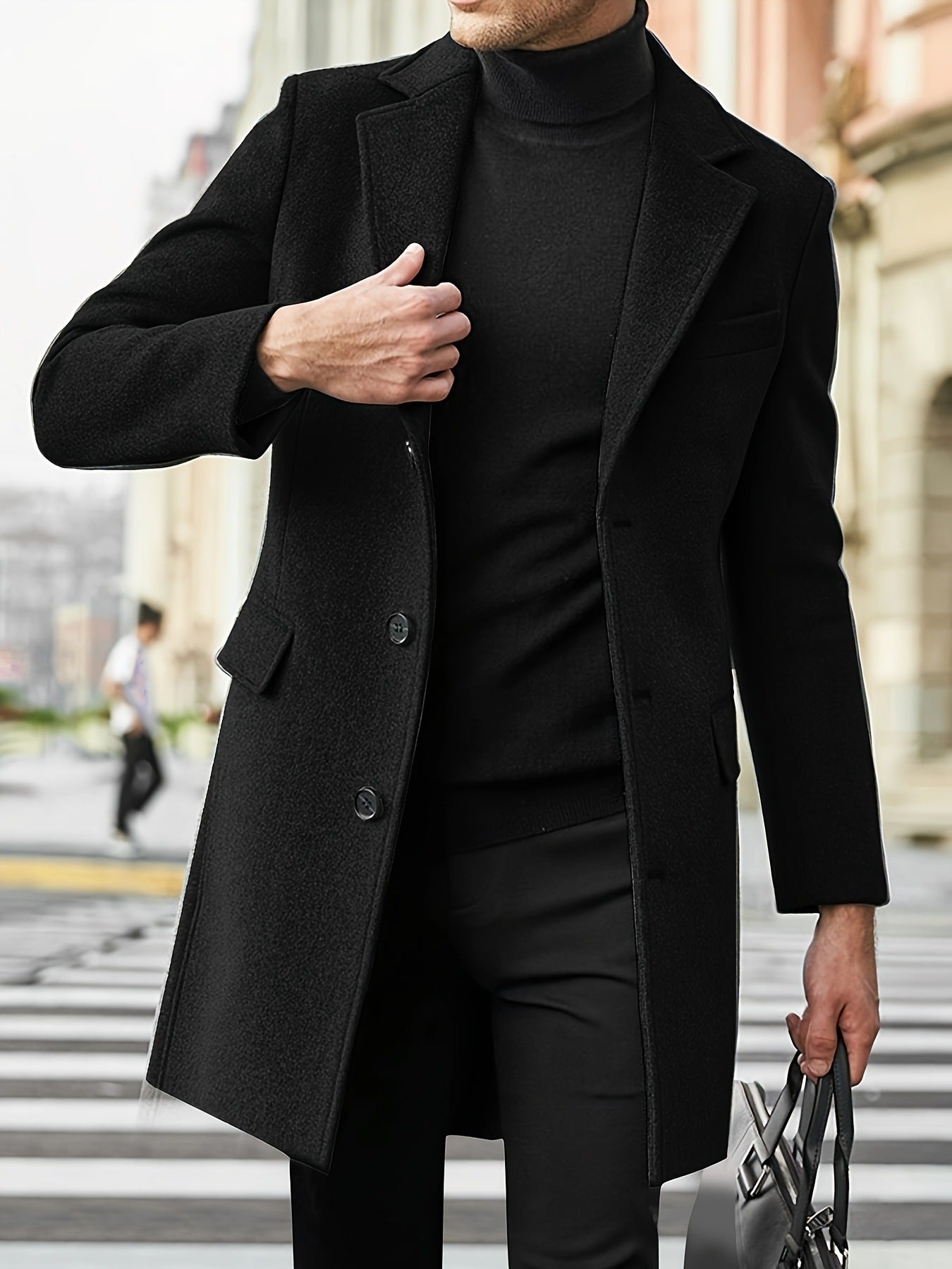 Herren eleganter Wollmantel Stilzeits