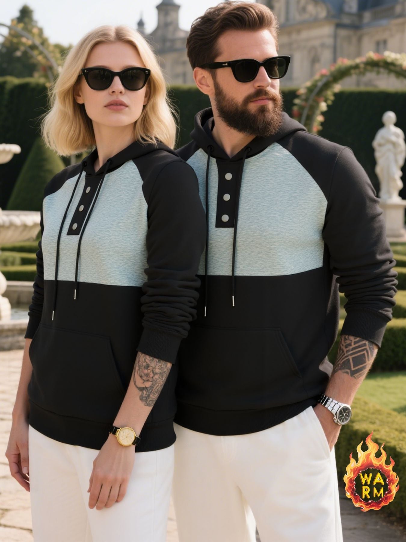 Herren Hoodie mit Knopfleiste und sportlichem Design Stilzeits