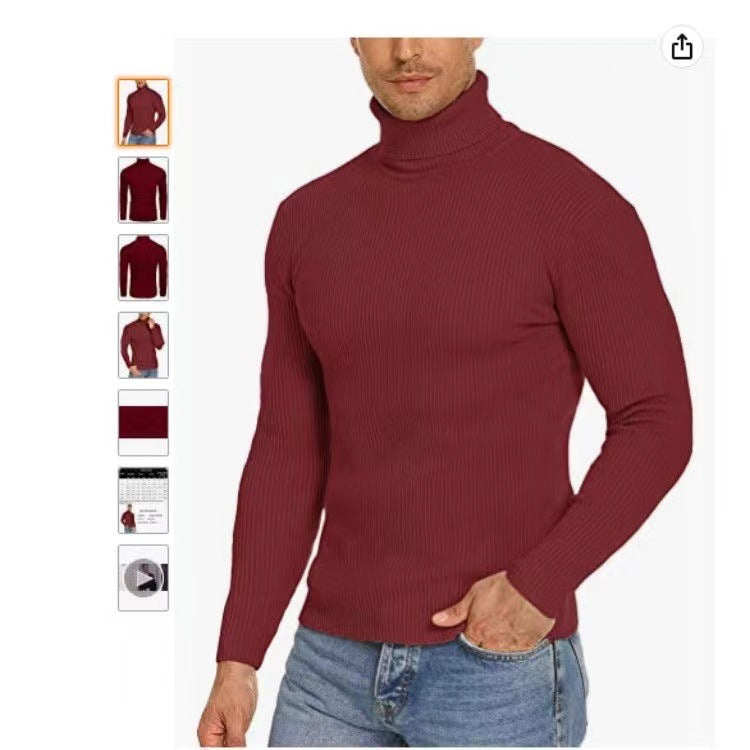 Herren Stehkragen Pullover aus ribbeltem Strick Stilzeits