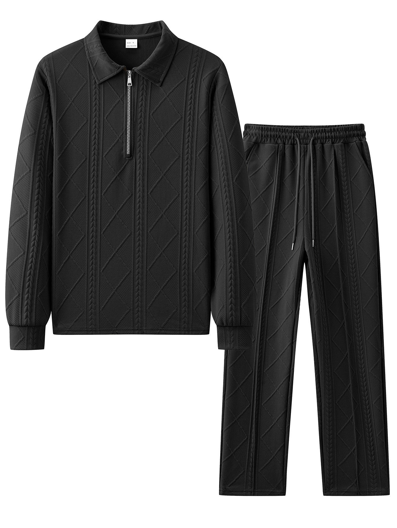 Herren gemütlicher Freizeitanzug mit Reißverschluss und Rippstruktur Stilzeits