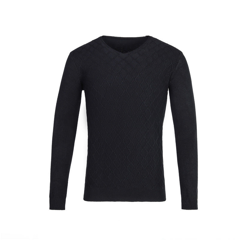 Herren V-Ausschnitt Pullover mit Strukturmuster Stilzeits
