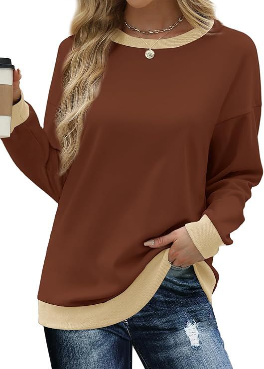 Damen bequemer Sweatshirt mit Raglanärmeln und dekorativem Kragen Stilzeits