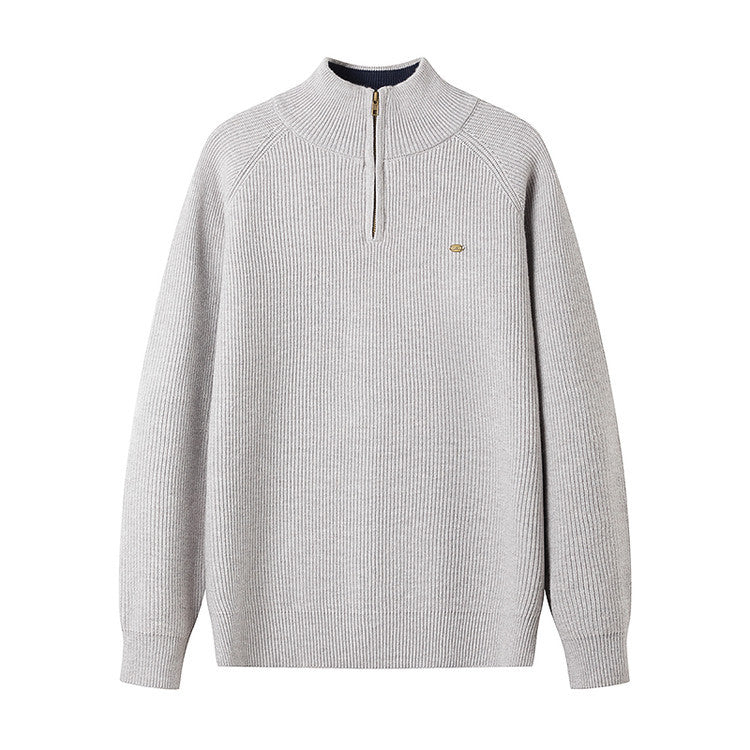 Herren Strickpullover mit halbem Reißverschluss Stilzeits