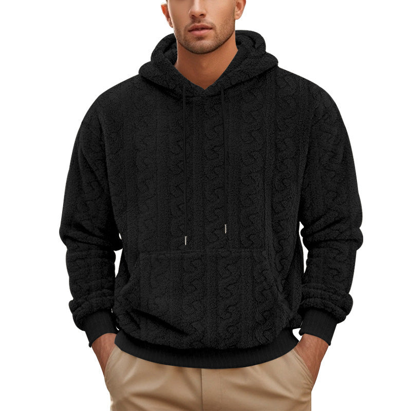 Herren gemütlicher Fleece Hoodie mit Kapuze und Kängurutasche Stilzeits
