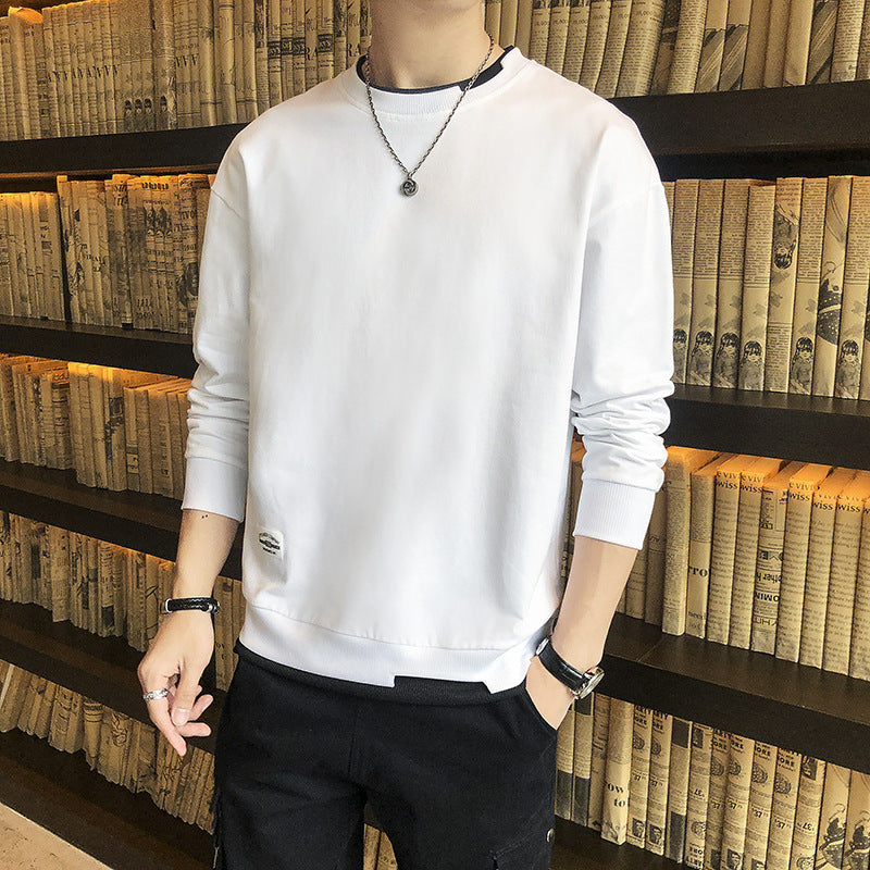 Herren lässiger Sweatshirt mit kontrastierendem Saum Stilzeits