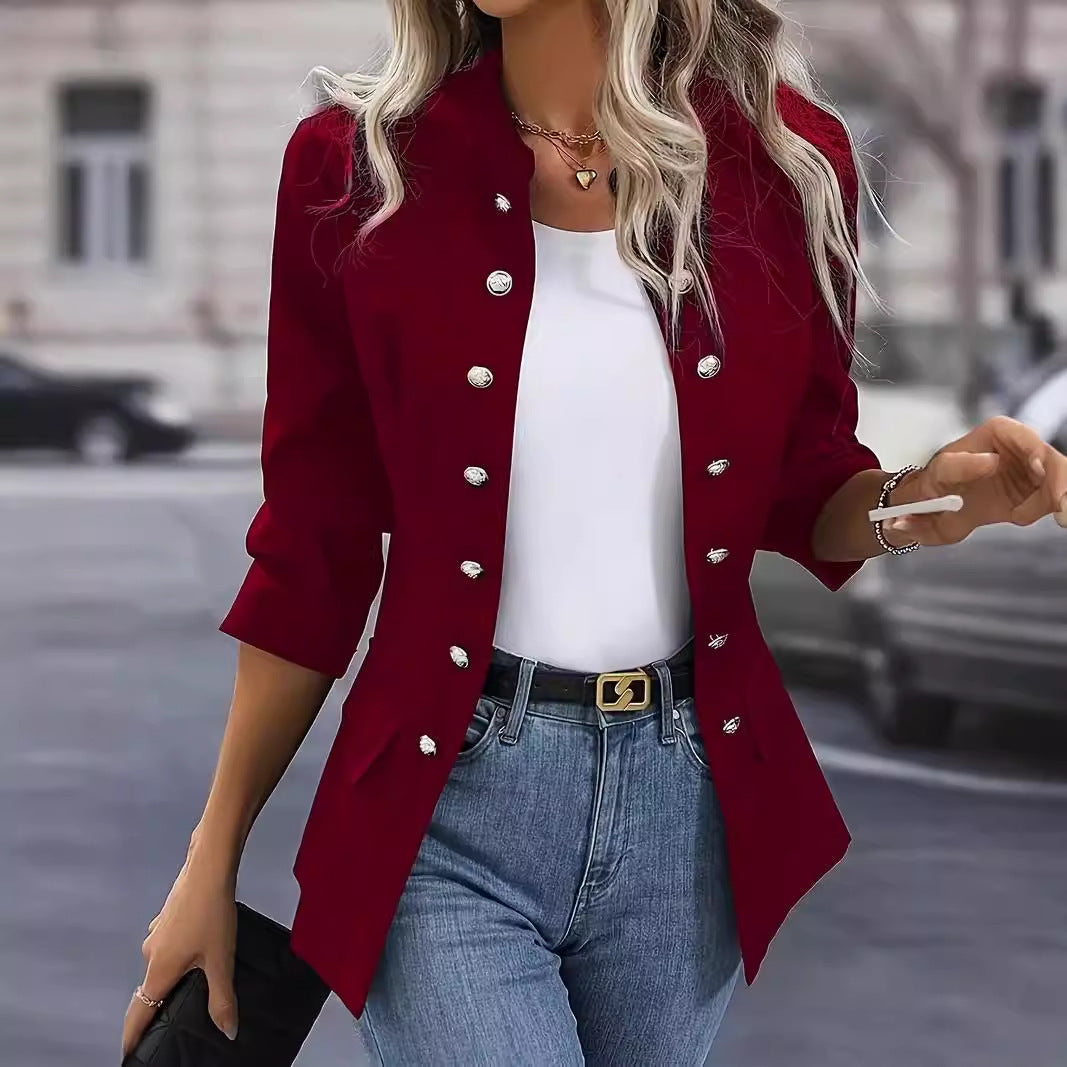 Damen Blazer mit stylishen Druckknöpfen und eleganter Passform Stilzeits