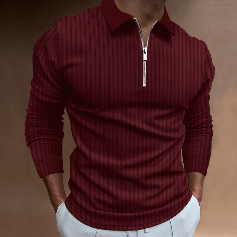 Herren Poloshirt mit elegantem Reißverschluss und strukturiertem Design Stilzeits