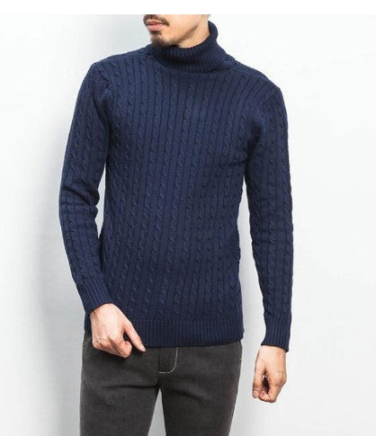 Herren modischer Rollkragenpullover mit strukturierter Strickoptik Stilzeits
