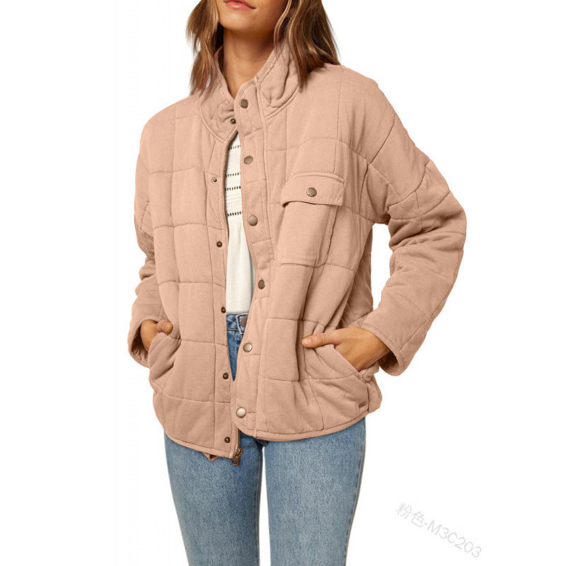 Damen Steppjacke mit dekorativem Knopf Stilzeits