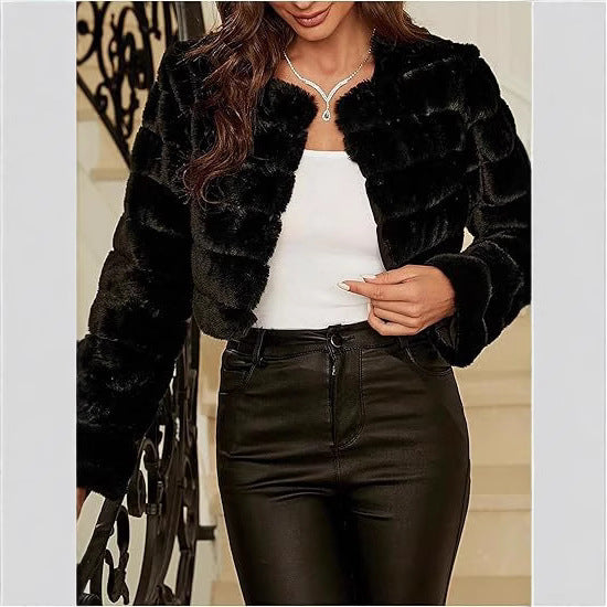 Damen Kurzfelljacke im modernen Leopardenmuster Stilzeits