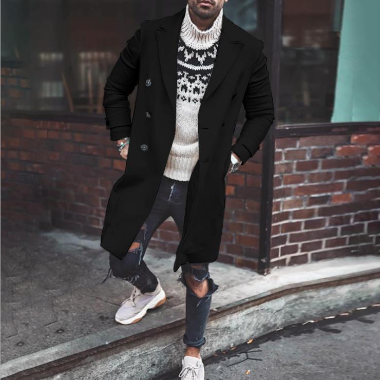 Herren eleganter Doppelreiher-Mantel Stilzeits