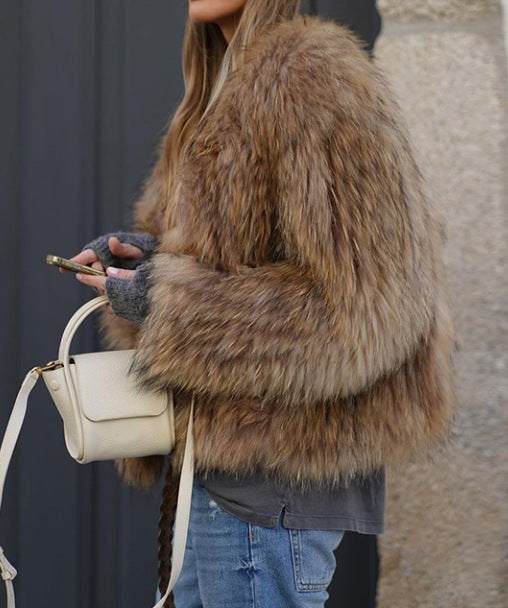 Damen Kunstfelljacke im eleganten und flauschigen Design Stilzeits