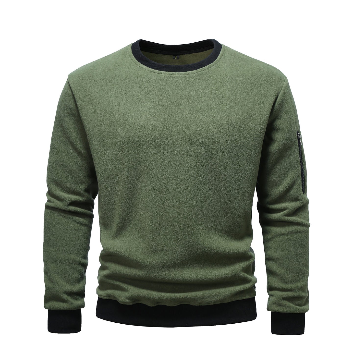 Herren kuscheliger Fleece-Pullover mit Reißverschlusstasche Stilzeits