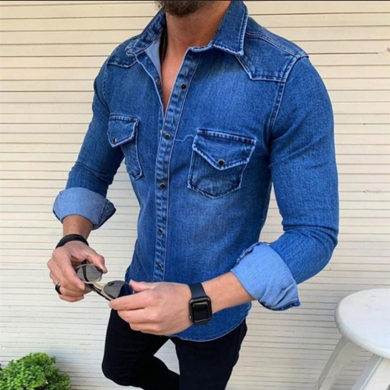 Herren Denim Hemd mit modernem Schnitt und praktischen Brusttaschen Stilzeits