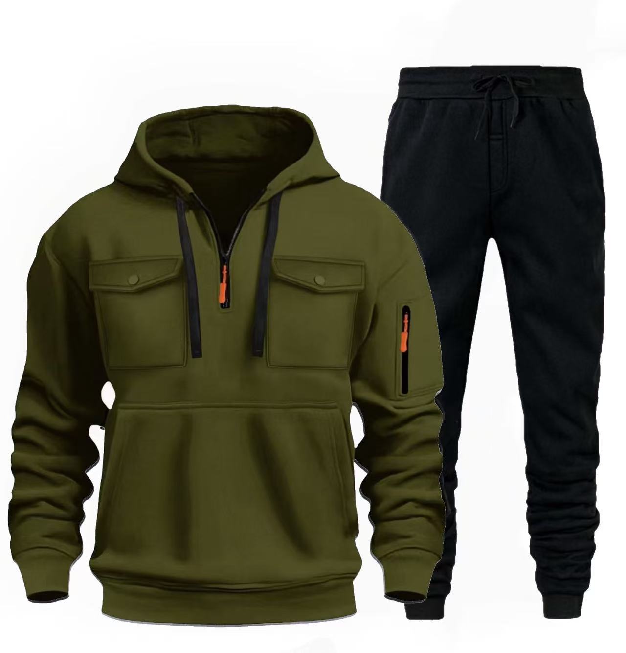 Herren lässige Freizeit-Kombination mit funktionalen Taschen Stilzeits