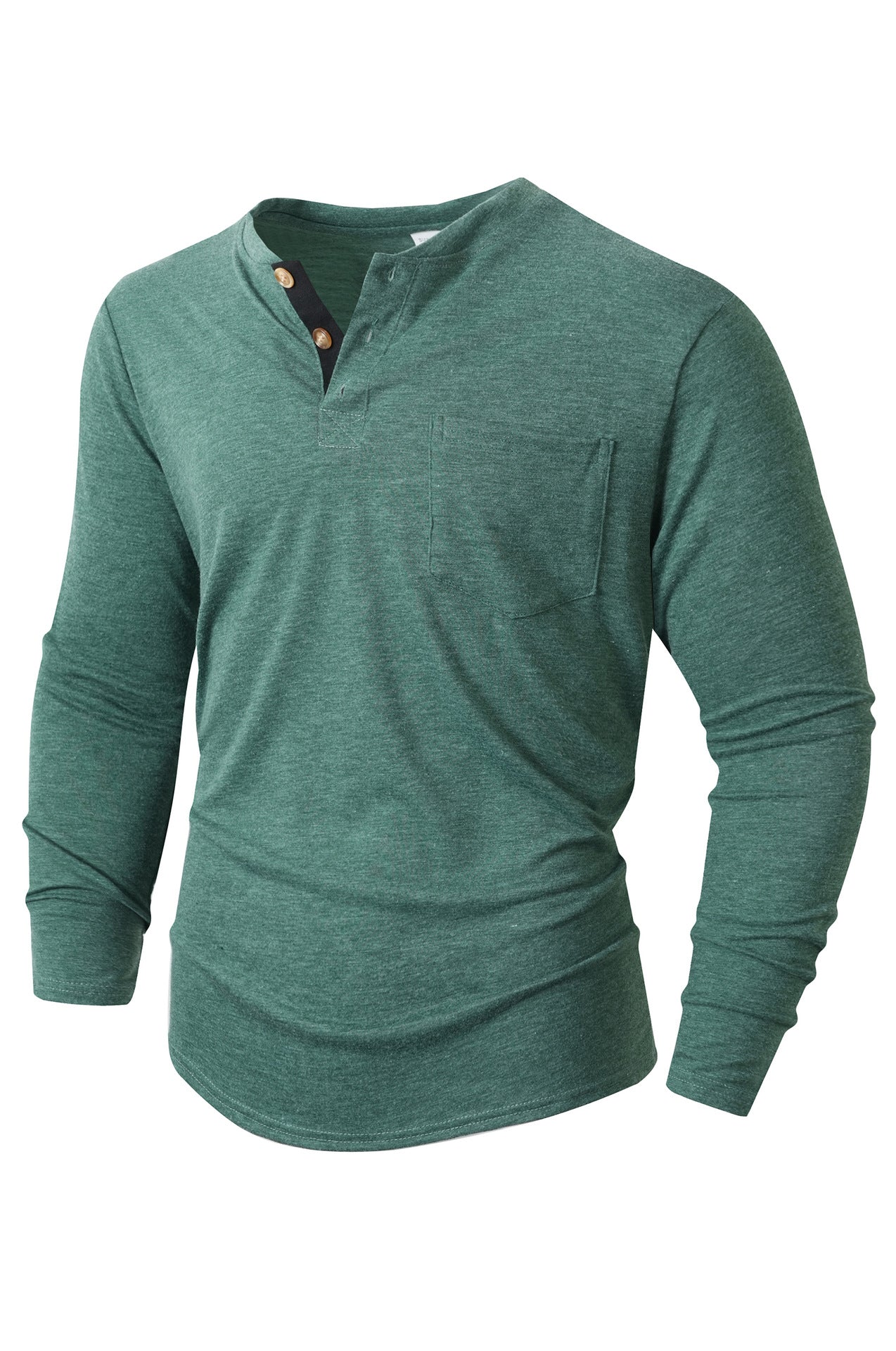 Herren langärmliges Henley-Shirt Stilzeits